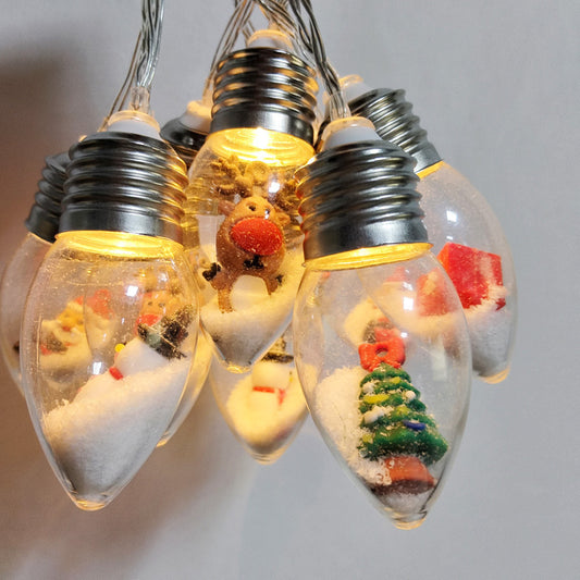 Vintage Snow Globe Christmas String Lights