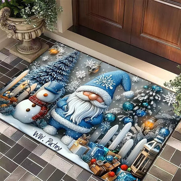 Plaid Gnome Christmas Doormat