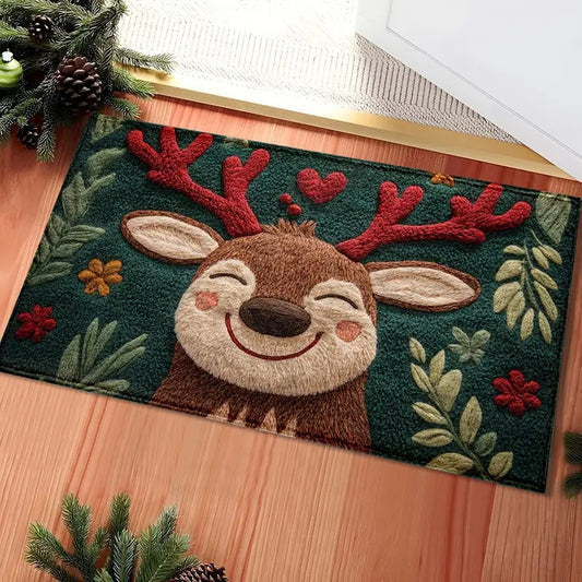 Festive Christmas Reindeer Doormat