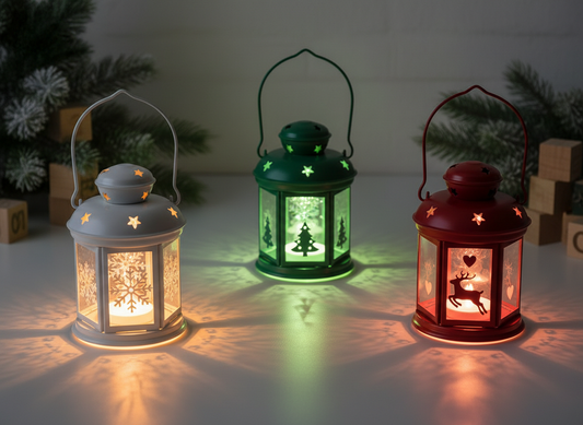 Musical Snow Globe Lanterns | Lighted Christmas LED Decor - Holiday Tabletop Centerpieces