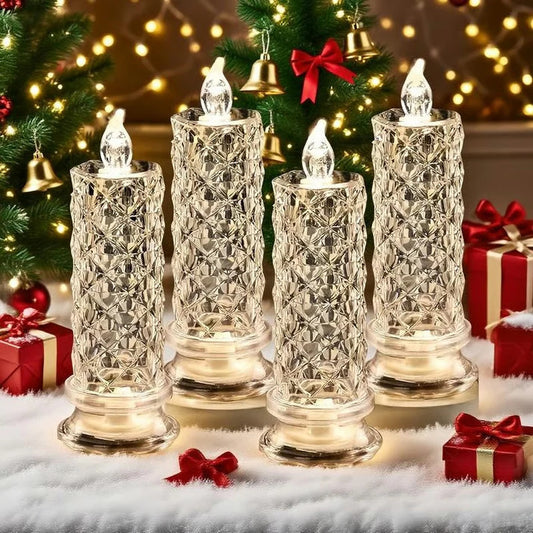 Premium Flameless Christmas Pillar Candle Set